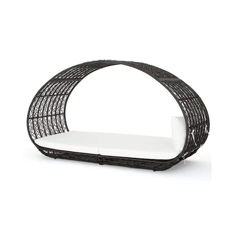 Alora Abigal Large 2-Person Outdoor Wicker Daybed with Aluminum Frame and Cushions - Outdoor Furniture Sets | Patioza