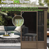 [12X14FT] Alora Haven Large Outdoor All-Season Wall-Mounted Sunroom With Galvanized Steel Roof & Moveable PVC Screen (SAK46475) - Sunrooms | Patioza