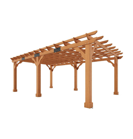 Alora Large Outdoor Cedar Wood Pergola Kit With Slatted Roof (SAK31064)