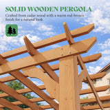 Alora Large Outdoor Cedar Wood Pergola Kit With Slatted Roof (SAK31064) - Pergolas | Patioza