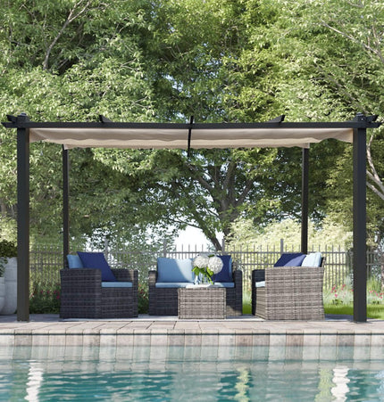 Alora 10x13 Ft. Outdoor Patio Pergola with Canopy and Retractable Sun Shades