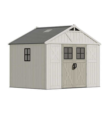 Alora Large Resin Outdoor Storage Shed With Floor, Windows, And Lockable Door (SAK98421)