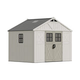 Alora Large Resin Outdoor Storage Shed With Floor, Windows, And Lockable Door (SAK98421) - Storage Sheds | Patioza