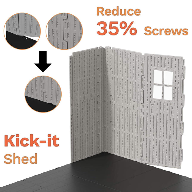 Alora Large Resin Outdoor Storage Shed With Floor, Windows, And Lockable Door (SAK98421) - Storage Sheds | Patioza