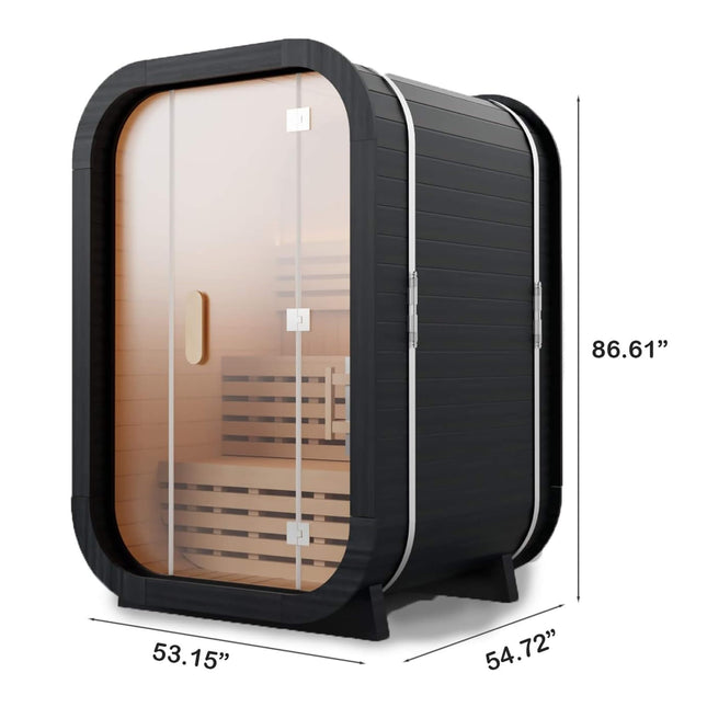 Thermora Lund Luxury 2-Person Outdoor Spruce Wood Cube Sauna Kit With 4.5KW Electric Stove (SAK74290) - Saunas | Patioza