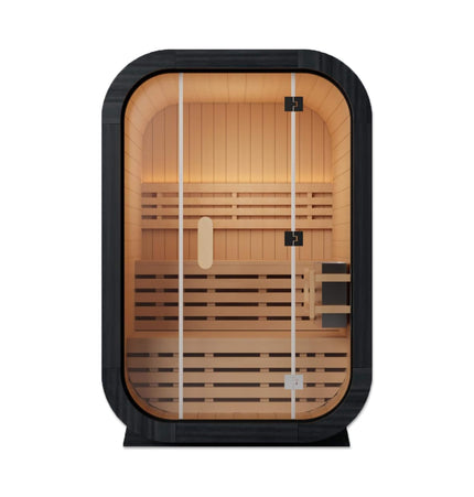 Thermora Lund Luxury 2-Person Outdoor Spruce Wood Cube Sauna Kit With 4.5KW Electric Stove (SAK74290) - Saunas | Patioza
