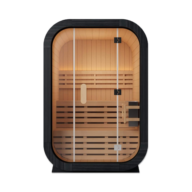 Thermora Lund Luxury 2-Person Outdoor Spruce Wood Cube Sauna Kit With 4.5KW Electric Stove (SAK74290) - Saunas | Patioza
