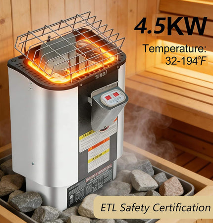 Thermora Lund Luxury 2-Person Outdoor Spruce Wood Cube Sauna Kit With 4.5KW Electric Stove (SAK74290) - Saunas | Patioza