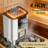 Thermora Lund Luxury 2-Person Outdoor Spruce Wood Cube Sauna Kit With 4.5KW Electric Stove (SAK74290) - Saunas | Patioza