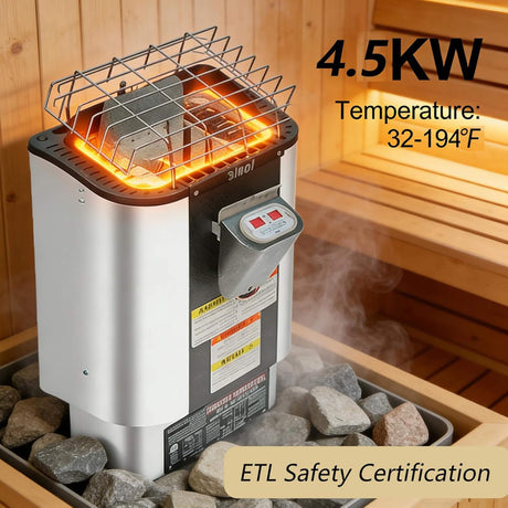 Thermora Lund Luxury 2-Person Outdoor Spruce Wood Cube Sauna Kit With 4.5KW Electric Stove (SAK74290) - Saunas | Patioza
