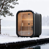 Thermora Lund Luxury 2-Person Outdoor Spruce Wood Cube Sauna Kit With 4.5KW Electric Stove (SAK74290) - Saunas | Patioza