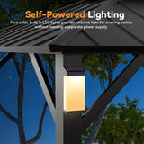 Alora Luxury Double Roof Hardtop Aluminum Gazebo With Decor Hooks, Mosquito Nettings, And LED Lights (SAK91824) - Gazebos | Patioza