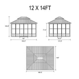 Alora Oasis Luxury Heavy-Duty Hardtop Sunroom With Aluminum Frame And LED Lights (SAK79102) - Sunrooms | Patioza