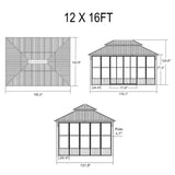 Alora Oasis Luxury Heavy-Duty Hardtop Sunroom With Aluminum Frame And LED Lights (SAK79102) - Sunrooms | Patioza