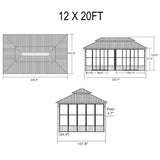 Alora Oasis Luxury Heavy-Duty Hardtop Sunroom With Aluminum Frame And LED Lights (SAK79102) - Sunrooms | Patioza