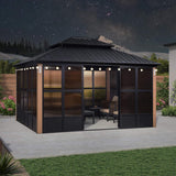 Alora Oasis Luxury Heavy-Duty Hardtop Sunroom With Aluminum Frame And LED Lights (SAK79102) - Sunrooms | Patioza