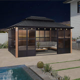 Alora Oasis Luxury Heavy-Duty Hardtop Sunroom With Aluminum Frame And LED Lights (SAK79102) - Sunrooms | Patioza