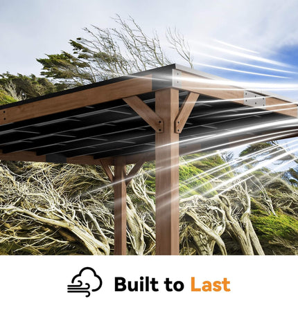 Alora Luxury Modern Cedar Gazebo With Sloped Hardtop Roof (SAK35720) - Canopies & Gazebos | Patioza
