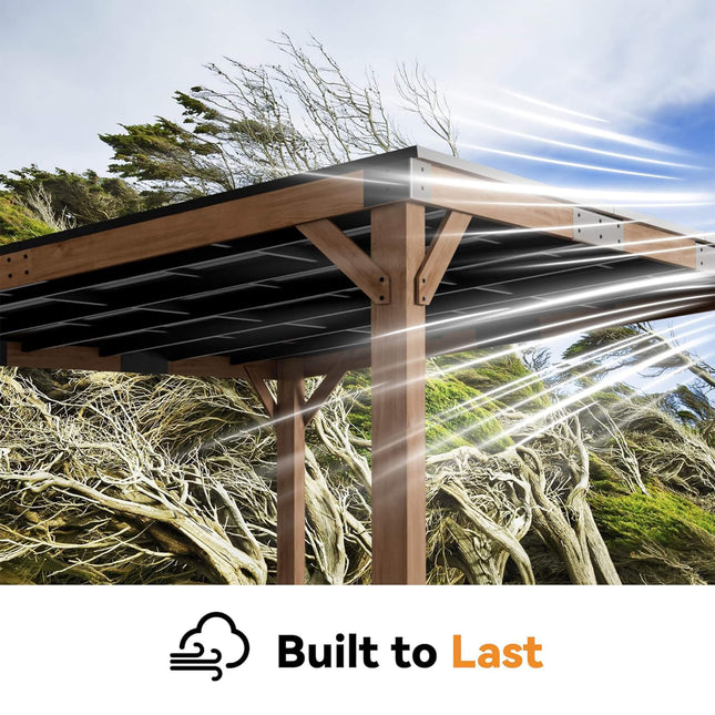 Alora Luxury Modern Cedar Gazebo With Sloped Hardtop Roof (SAK35720) - Canopies & Gazebos | Patioza