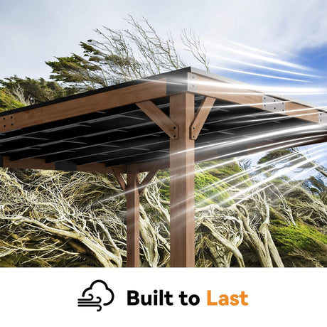 Alora Luxury Modern Cedar Gazebo With Sloped Hardtop Roof (SAK35720) - Canopies & Gazebos | Patioza