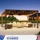 Alora Luxury Modern Cedar Gazebo With Sloped Hardtop Roof (SAK35720) - Canopies & Gazebos | Patioza