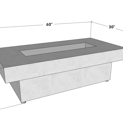 Toplina - Rectangular Concrete Fire Pit Table
