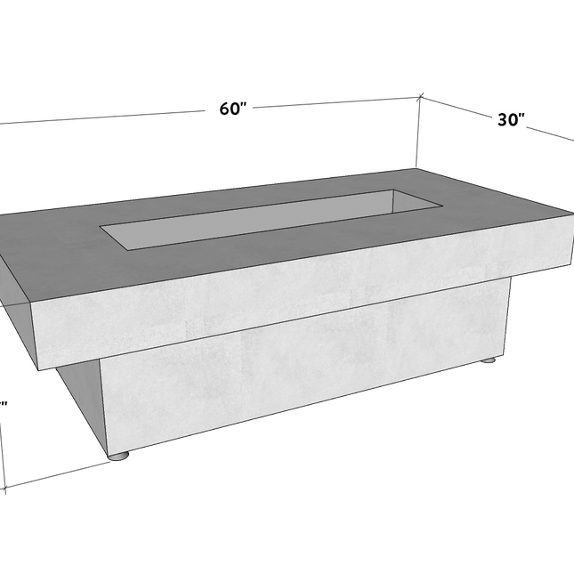 Toplina - Rectangular Concrete Fire Pit Table - Fire Pit Table | Patioza