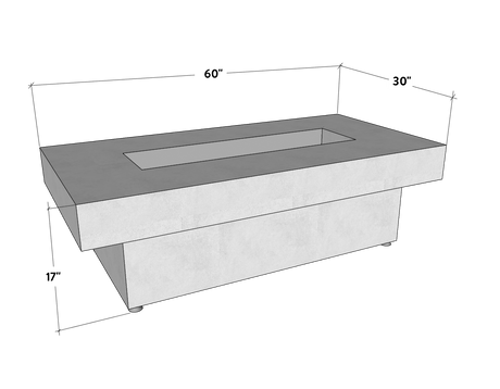 Toplina - Rectangular Concrete Fire Pit Table - Fire Pit Table | Patioza