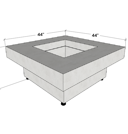 Platz - Square Concrete Fire Pit Table