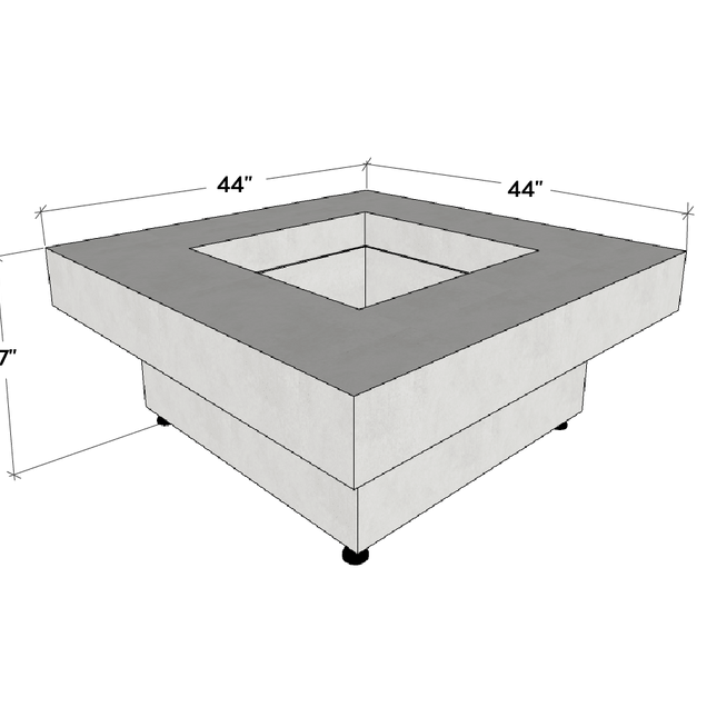 Platz - Square Concrete Fire Pit Table - Fire Pit Table | Patioza