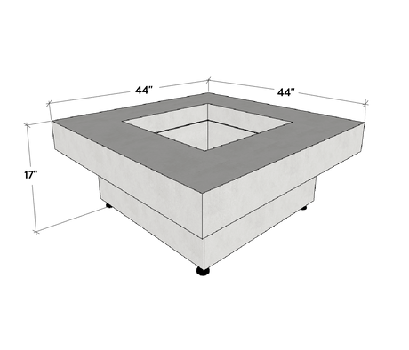 Platz - Square Concrete Fire Pit Table - Fire Pit Table | Patioza