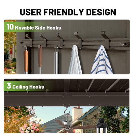 [09X10FT] Alora Modern Slanted Hardtop Alloy Steel Grill Gazebo (SAK32687) - Canopies & Gazebos | Patioza