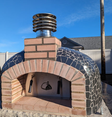 Traditional Wood Fired Brick Pizza Oven - Mediterranean Pro Mosaic - Traditional Wood Fired Brick Oven | Patioza