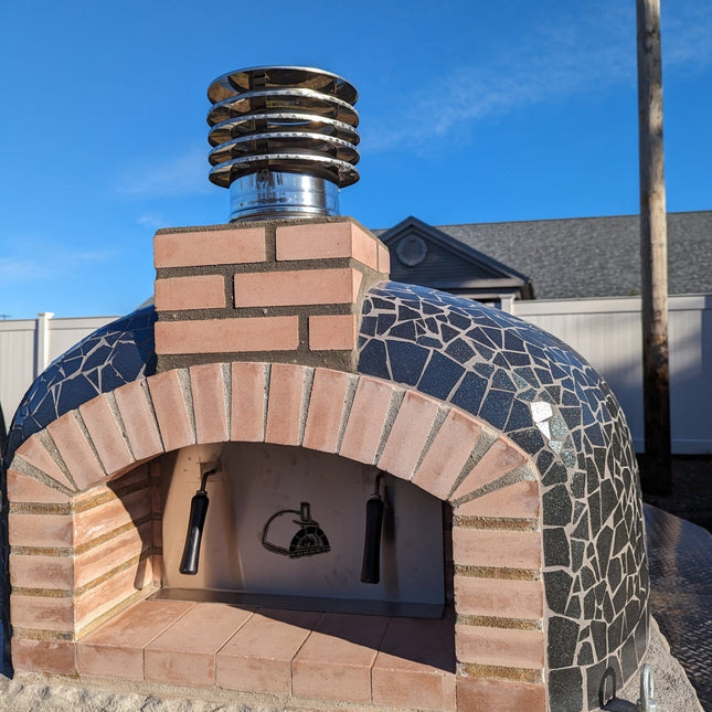 Traditional Wood Fired Brick Pizza Oven - Mediterranean Pro Mosaic - Traditional Wood Fired Brick Oven | Patioza