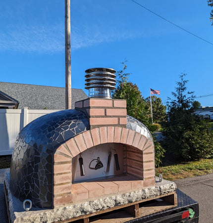 Traditional Wood Fired Brick Pizza Oven - Mediterranean Pro Mosaic - Traditional Wood Fired Brick Oven | Patioza
