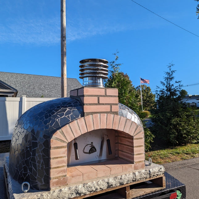 Traditional Wood Fired Brick Pizza Oven - Mediterranean Pro Mosaic - Traditional Wood Fired Brick Oven | Patioza