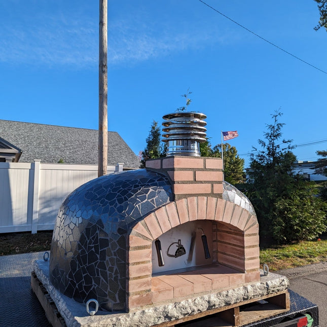 Traditional Wood Fired Brick Pizza Oven - Mediterranean Pro Mosaic - Traditional Wood Fired Brick Oven | Patioza