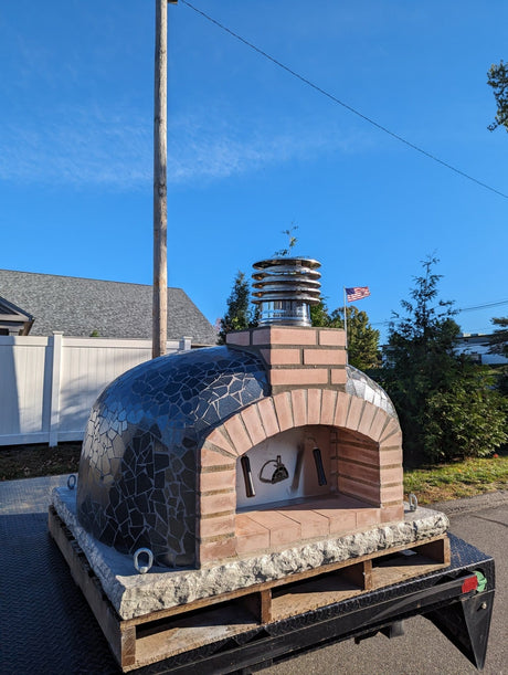 Traditional Wood Fired Brick Pizza Oven - Mediterranean Pro Mosaic - Traditional Wood Fired Brick Oven | Patioza