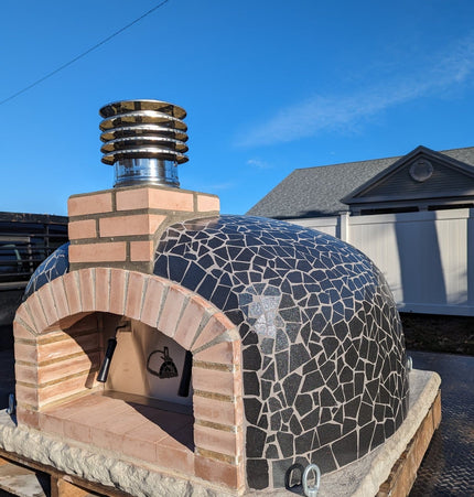 Traditional Wood Fired Brick Pizza Oven - Mediterranean Pro Mosaic - Traditional Wood Fired Brick Oven | Patioza