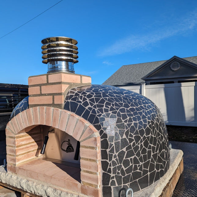 Traditional Wood Fired Brick Pizza Oven - Mediterranean Pro Mosaic - Traditional Wood Fired Brick Oven | Patioza