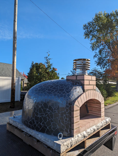 Traditional Wood Fired Brick Pizza Oven - Mediterranean Pro Mosaic - Traditional Wood Fired Brick Oven | Patioza