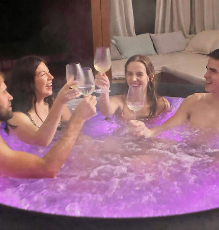 MSpa Aurora Urban Series Six-Person Inflatable Round Hot Tub With Hydro Massage [U-AU061] (SAK19375) - Hot Tubs | Patioza