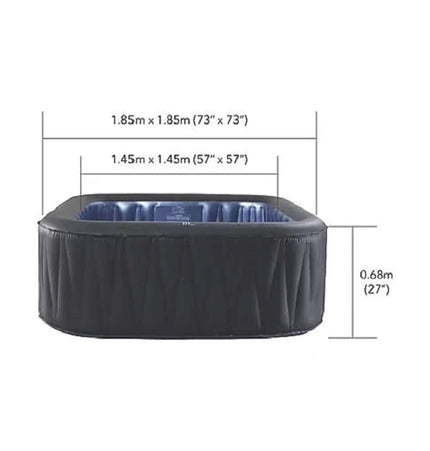 MSpa Tekapo Comfort Series Six-Person Inflatable Square Bubble Spa Hot Tub With 132 Bubble Jets [C-TE062] (SAK80641) - Hot Tubs | Patioza
