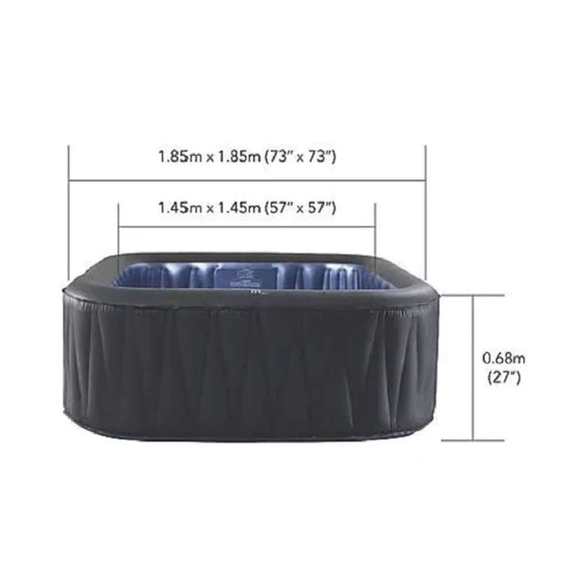 MSpa Tekapo Comfort Series Six-Person Inflatable Square Bubble Spa Hot Tub With 132 Bubble Jets [C-TE062] (SAK80641) - Hot Tubs | Patioza