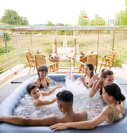 MSpa Tekapo Comfort Series Six-Person Inflatable Square Bubble Spa Hot Tub With 132 Bubble Jets [C-TE062] (SAK80641) - Hot Tubs | Patioza