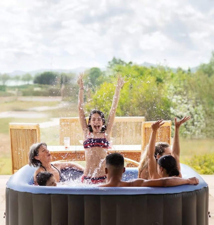 MSpa Tekapo Comfort Series Six-Person Inflatable Square Bubble Spa Hot Tub With 132 Bubble Jets [C-TE062] (SAK80641) - Hot Tubs | Patioza