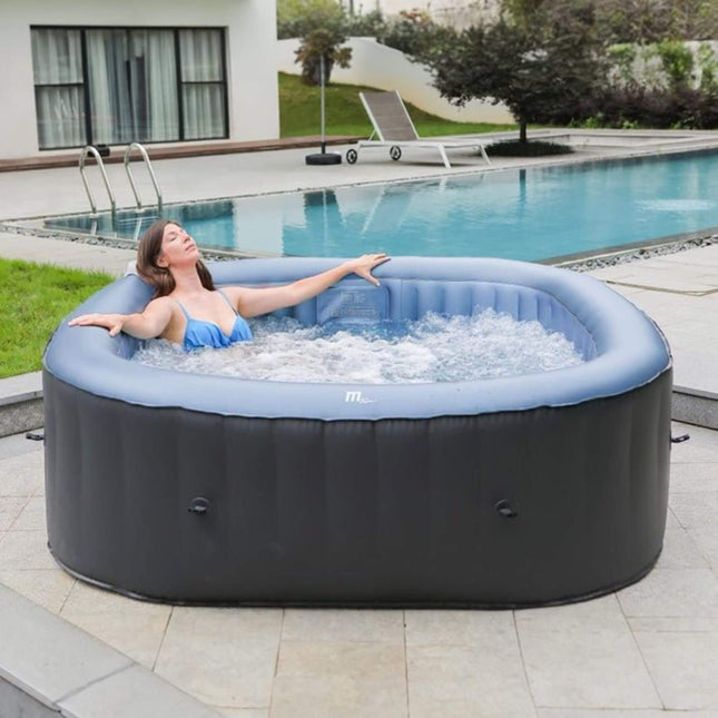 MSpa Tekapo Comfort Series Six-Person Inflatable Square Bubble Spa Hot Tub With 132 Bubble Jets [C-TE062] (SAK80641) - Hot Tubs | Patioza
