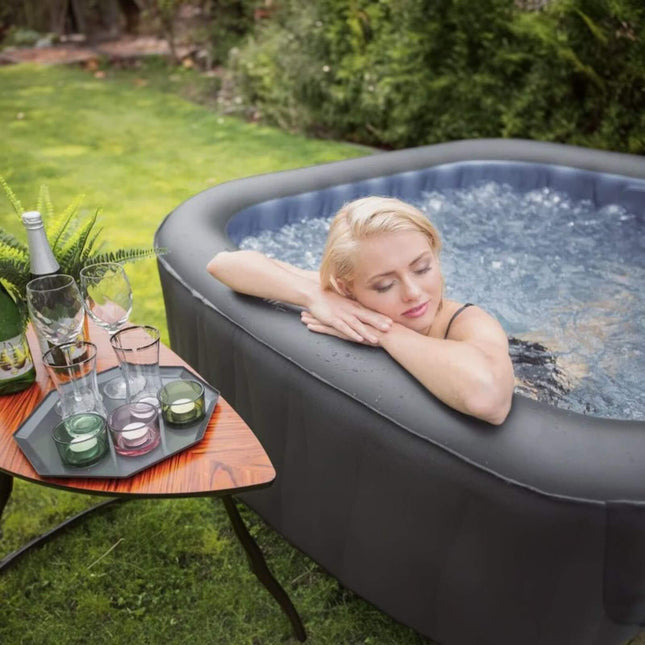 MSpa Tekapo Comfort Series Six-Person Inflatable Square Bubble Spa Hot Tub With 132 Bubble Jets [C-TE062] (SAK80641) - Hot Tubs | Patioza