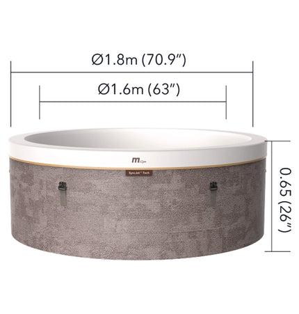 MSpa Cocoon Verto Series Six - Person Inflatable Round Hot Tub With Hydro Massage [F - CO066WE] (SAK50928) - Hot Tubs | Patioza