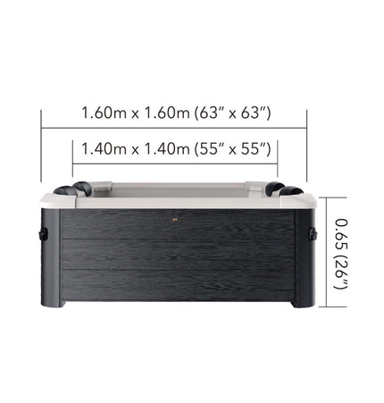 MSpa Oslo Supreme 6-Person 120 Jets Square Spa W/ LED Lights & Integrated App Control [F-OS063W] (SAK93516) - Hot Tubs | Patioza